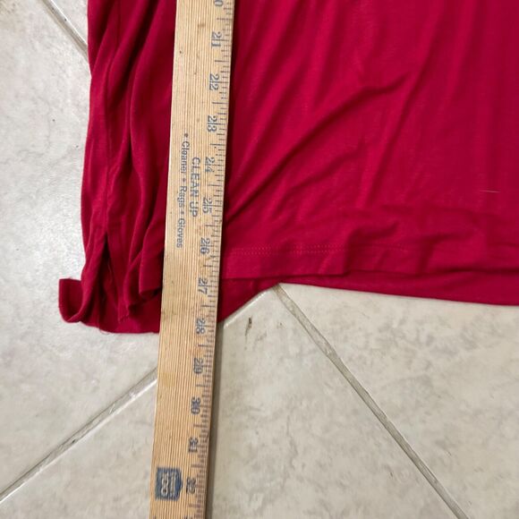 Tahari Top Womens Size 2X Red Pullover Tunic V- Neck side slits 3/4 Sleeve - Picture 6 of 9